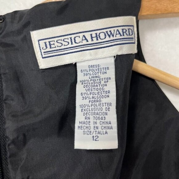 Jessica Howard Sleeveless Fit And Flair Dress Career Classy Dark Academia 12 - Picture 7 of 8